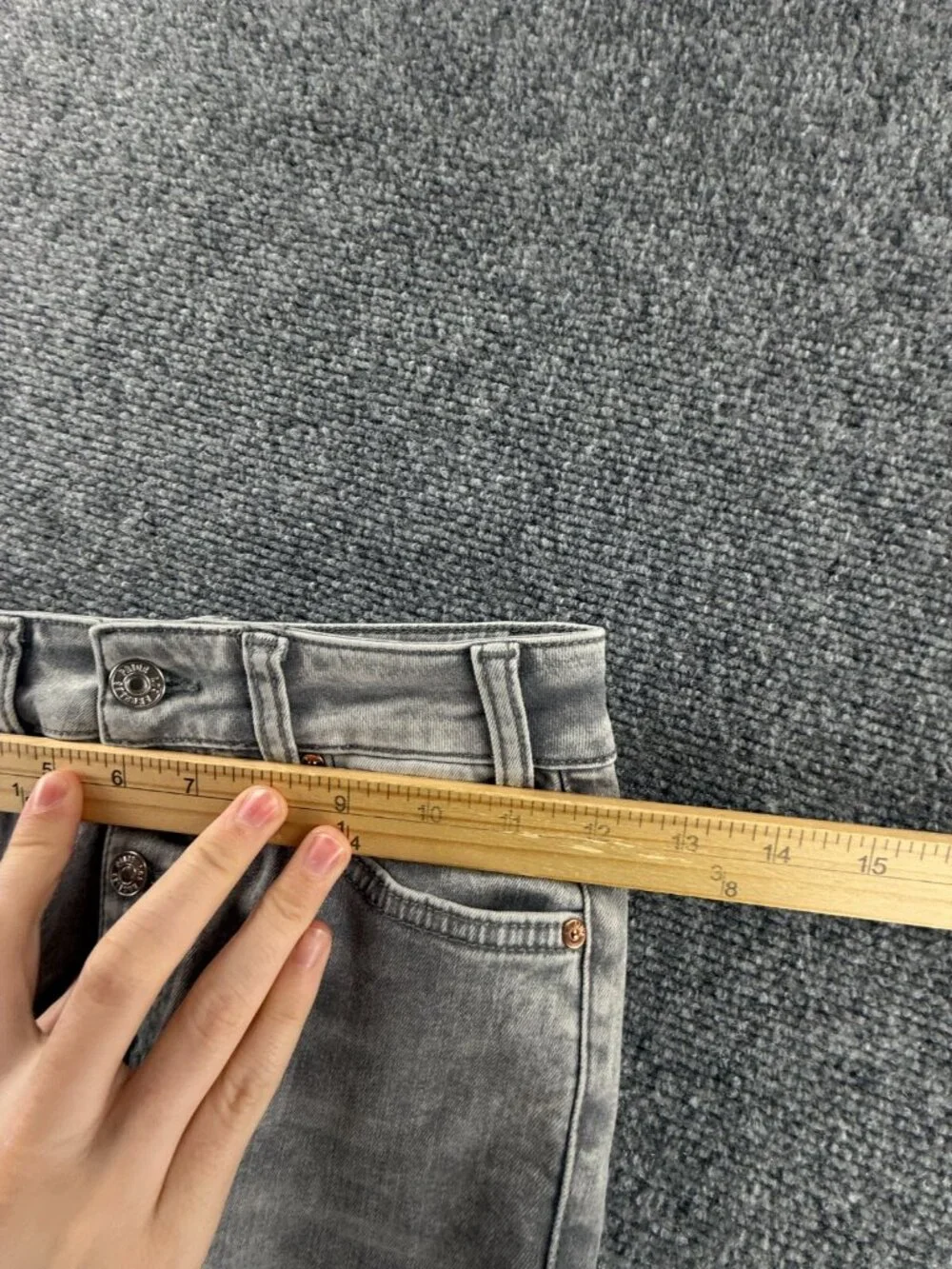 Paige Cindy Crop 24 Denim Gray Jeans Cotton Blend Soft Faded Asphalt ACTL 24X26